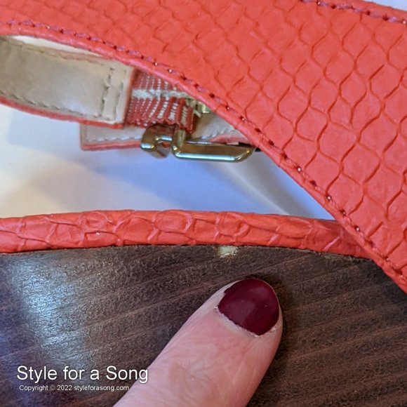 BCBGeneration Coral Peep Toe Slingback Wedge Heels 8.5 B - Picture 14 of 16